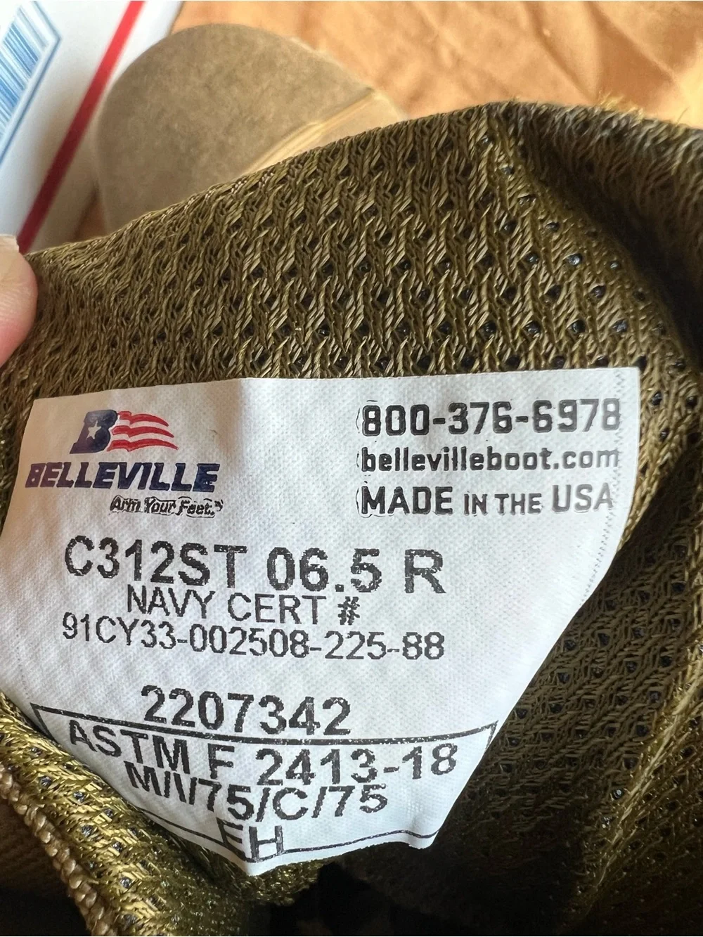 Belleville C312ST Boots Mens Size 6.5R Coyote Steel Toe Hot Weather Combat NWT